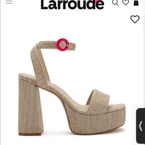 Larroude Dolly Sandal in Natural Raffia